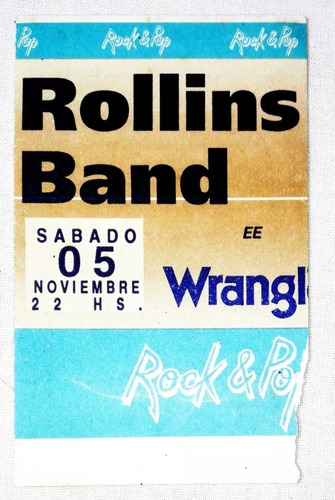 Entrada Rollins Band Estadio Obras Sanitarias Año 1994
