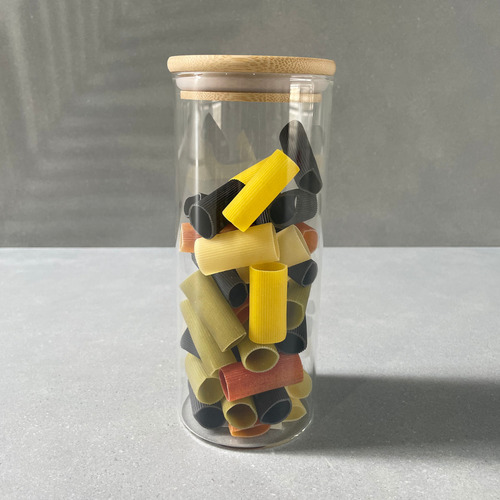 Pote De Vidro Hermético Com Tampa De Bambu 1,2l