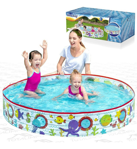 Pileta Infantil Orcas Y Tiburones Bestway 55029 Pvc 435lts