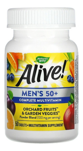 Multivitamínico Alive Men´s 50+ Com 50 Tabletes Importado