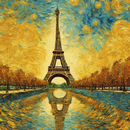 Cuadro Decorativo Lienzo Canvas París Torre Eiffel 80x80cm