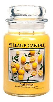 Village Candle Fresh Lemon Large Apothecary Jar, Scented Ssb