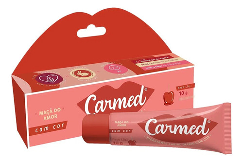 Carmed maçã do amor gel hidratante labial com cor 10g