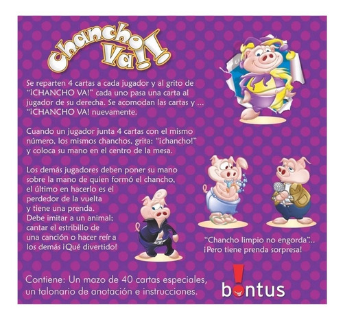 Imagen 2 de 2 de Juegos Para Llevar Bontus Cartas Viaje Juego De Mesa Chancho Va