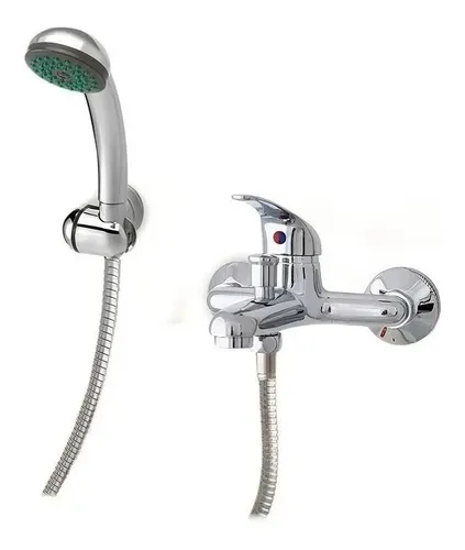 Set Canilla Ducha Manguera Flexible Griferia Ba era
