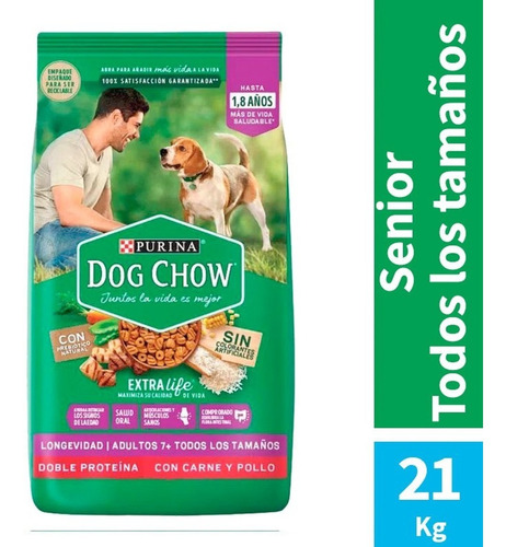 Dog Chow Longevidad Senior +7 Todos Los Tamaños X 21kg