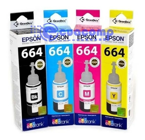 Tinta Original Epson Kit De 4 Colore L200 L210 L350 L355 555