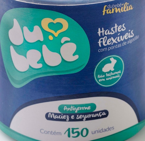 Imagem 2 de 2 de Cotonete / Haste Flexível Dubebe Pote 150 Unid