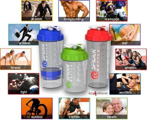 Imagen 5 de 8 de Vaso Mezclador De Proteínas Graduado Spider 500ml Crazy