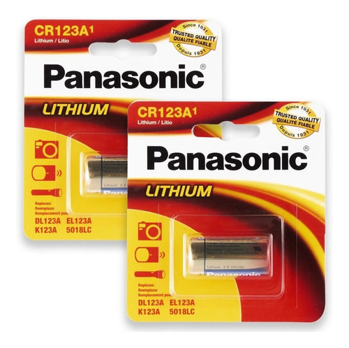 2 Baterias Panasonic Cr123a 3v Lithium
