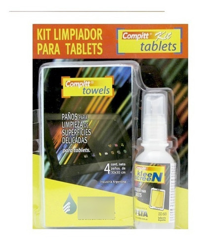 Kit Limpiador Tablet Celulares Spray 60cc + 4 Paños Delta
