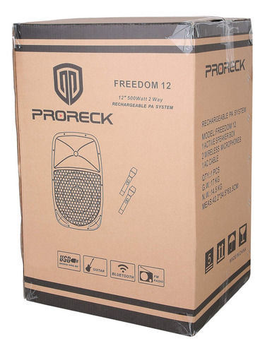 Altavoz Portátil Proreck Freedom 12 500w Con Bluetooth/usb/s