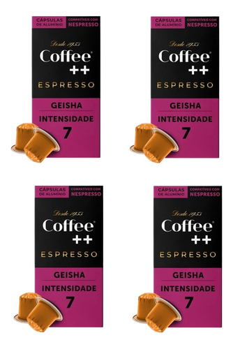 4 Cafés Espresso Cápsula Coffee Mais Geisha Nespresso