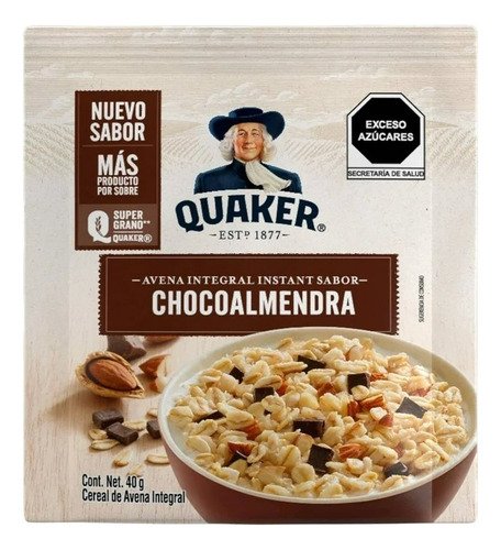 10 Pza Avena Quaker Instant Chocoalmendra 40 G