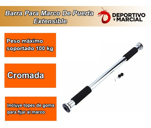 Barra Para Marco De Puerta Extensible Cromada Dominadas Refo Color Barra Loska