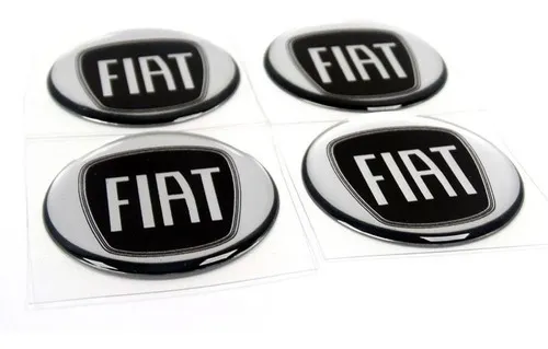 Kit de adhesivos para diseño de logotipo de piano, resina, 55 mm, de Fiat, color negro
