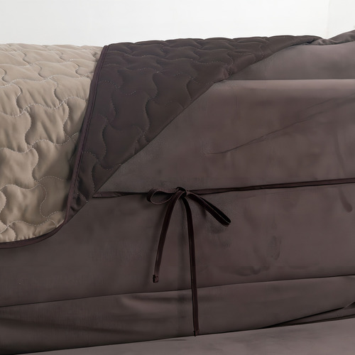 Capa Protetor Sofa Retratil 1,80m 02 Mód Dupla Face 400 Fios Cor Tabaco/caqui Liso