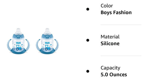 Sippy Cup Nuk Learner, 150 Ml, 6 M+, Con Mickey Minnie De Di