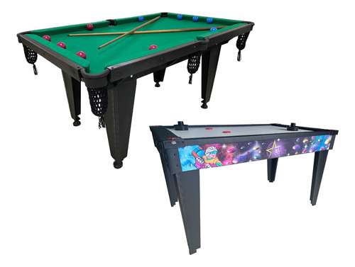 Mesa De Air Hockey S02 1,40m + Mesa De Sinuca J01 1,62m 