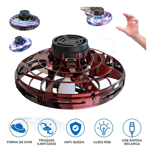 Brinquedo Bola Voadora Spinner Boomerang Luzes 360 Indução