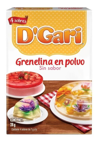 Grenetina En Polvo D'gari 4 Sobres 7g