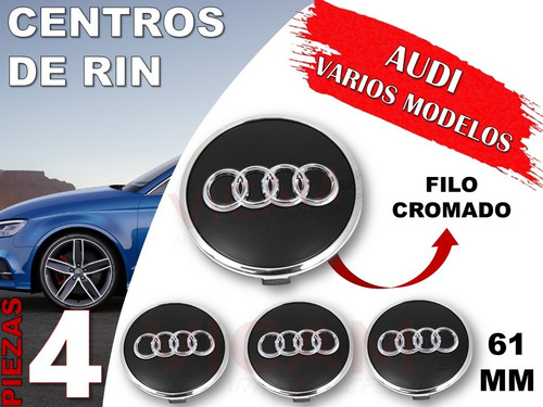 Kit De 4 Centros De Rin Audi 61 Mm Negros (4m0 601 170 Jg3)