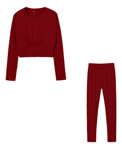 Conjunto Casual De Sudadera Y Pantalones Con Cintura Alta Pa