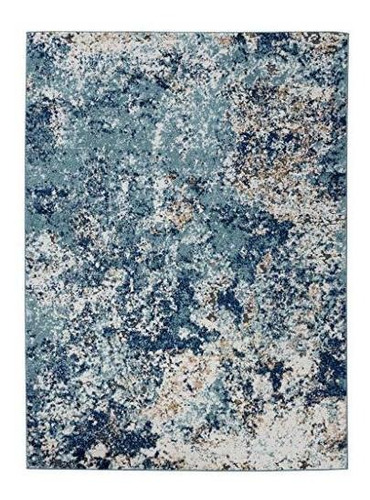 Alfombras Persas 6490 Azul 5 X 7 Alfombra Moderna Abstracta