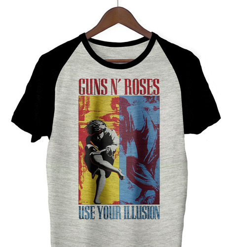 Remera Guns N Roses Use Your Illusion Gris Ranglan