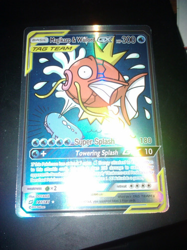 Magikarp Wailord Carta Pokemon Brillante En Ingles Replica