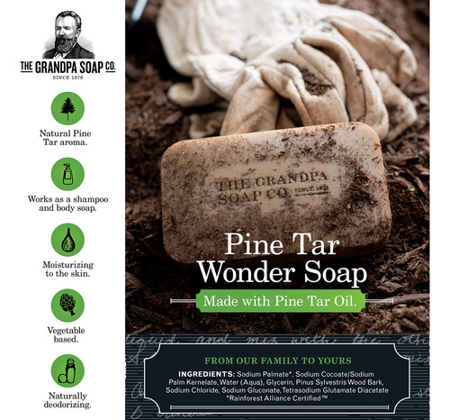 Soap The Grandpa Soap Company Pine Tar 3 En 1, 90 Ml, Paquet