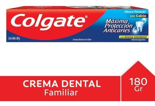 Crema Dental Colgate Máxima Protección Anticaries 180g