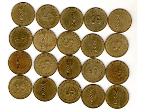 Monedas  Ficha  Casino  Mex  20 Piezas  Bronce   M4  C1 C