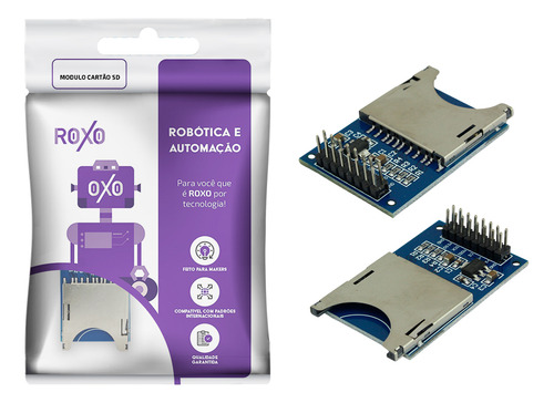 Módulo Cartão Micro Sd Leitor De Sd Card - Roxo