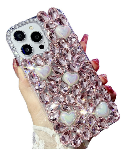 ////funda De Teléfono Para Redmi Note 14, 13, 12, 11, 10, Diamantes De Imitación Rosa Brillante, Colorida, Luz Que Fluye