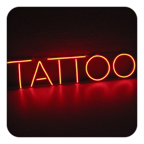 Placa Luminoso Letreiro Led Neon Tattoo 70x15 Tatuagem Rgb