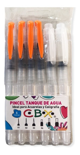 Set Kit X 6 Pinceles De Agua Waterbrush Acuarela Caligrafía