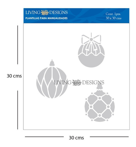 Plantilla Living Manualidades Stencil Esferas Navidad