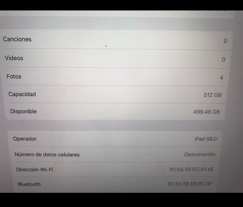 iPad Pro 12.9 512 Gb 3rd Generation 2018 - A2014 - Red Móvil (Usado)