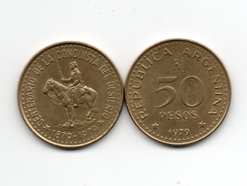 Argentina Moneda 50 Pesos Año 1979 Conquista Del Desierto Ex