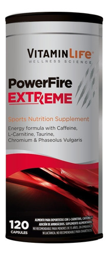 Power Fire Extreme  120 Cápsulas  Vitaminlife