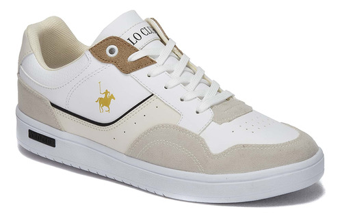 Tenis Urbano Polo Club Ligero Perforado Para Hombre Blanco