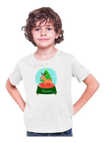 Playera Personalizada Navidad- Niños- Nombre- Bola Cristal 2