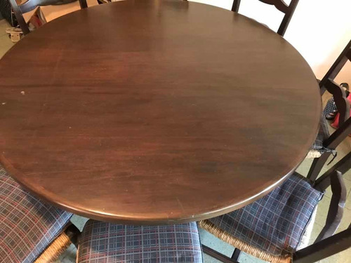 Juego De Comedor Madera Dura 1,40 Con 8 Sillas De Totora