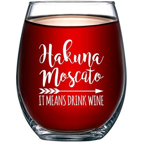 Hakuna Moscato Funny Stemless Wine Glass 15oz - Idea De...