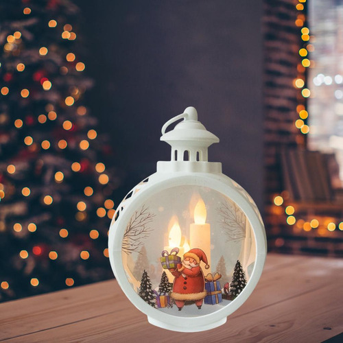 4 Linternas De Navidad, Vela De Navidad Santa Claus White S