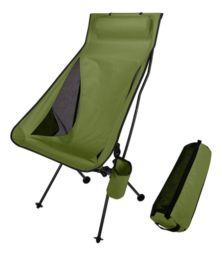 Silla De Camping Plegable Portátil Con Reposacabezas.