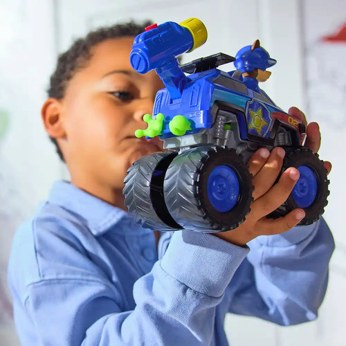 Paw Patrol Vehiculo+fig Chase Rescue Wheels Lanza Proyectil Chase