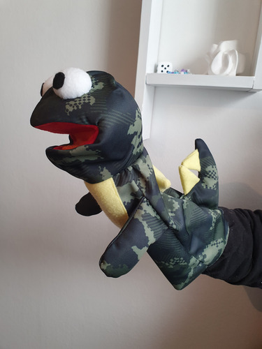 Titere De Mano Dragón Dinosaurio Artesanal