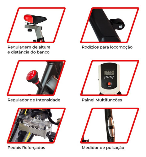 Bicicleta Ergométrica Spinning Roda Inércia 13 Kg Ecom